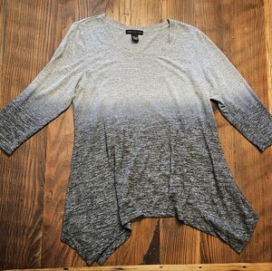 Joan Vass | New York Ombre Knit Gray/Black Tunic Size Large
